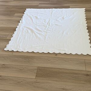 Scalloped edge, shower curtain